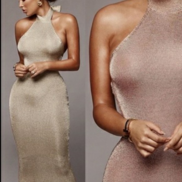 JLUXLABEL Dresses & Skirts - GOLD metallic halter JLUXLABEL dress